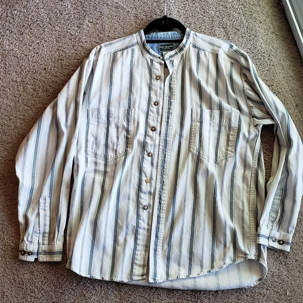 Men's Vintage Mandarin Collar Shirt
